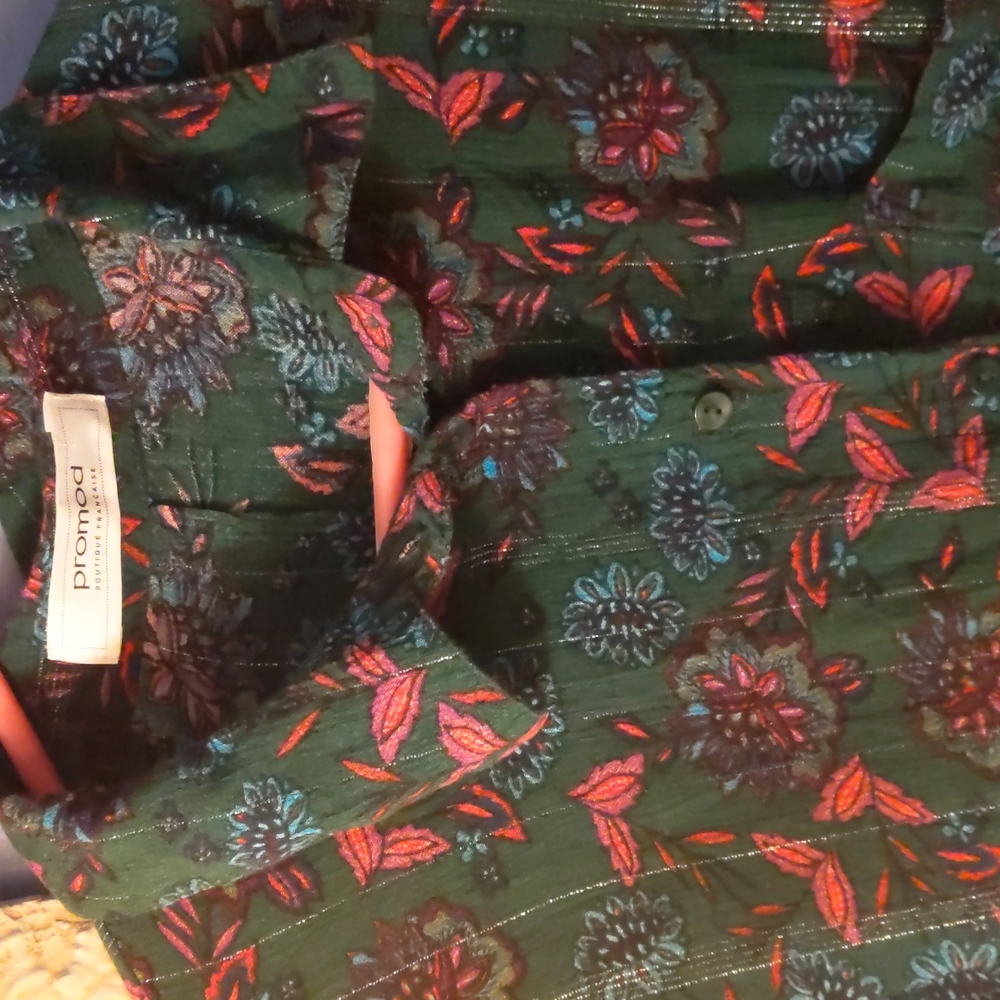 Promod French long dress casual shirt size small